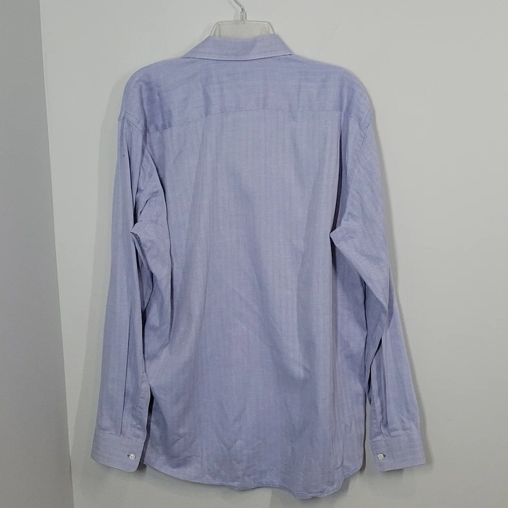 HUGO BOSS blue long sleeve button front dress shirt 16 34/35